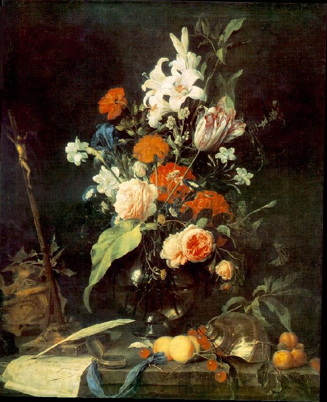 Jan Davidsz. de Heem Flower Still-life with Crucifix and Skull France oil painting art